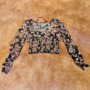 Free People Fitted Floral Blouse - Size S